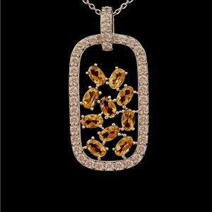 Citrine Tag Necklace